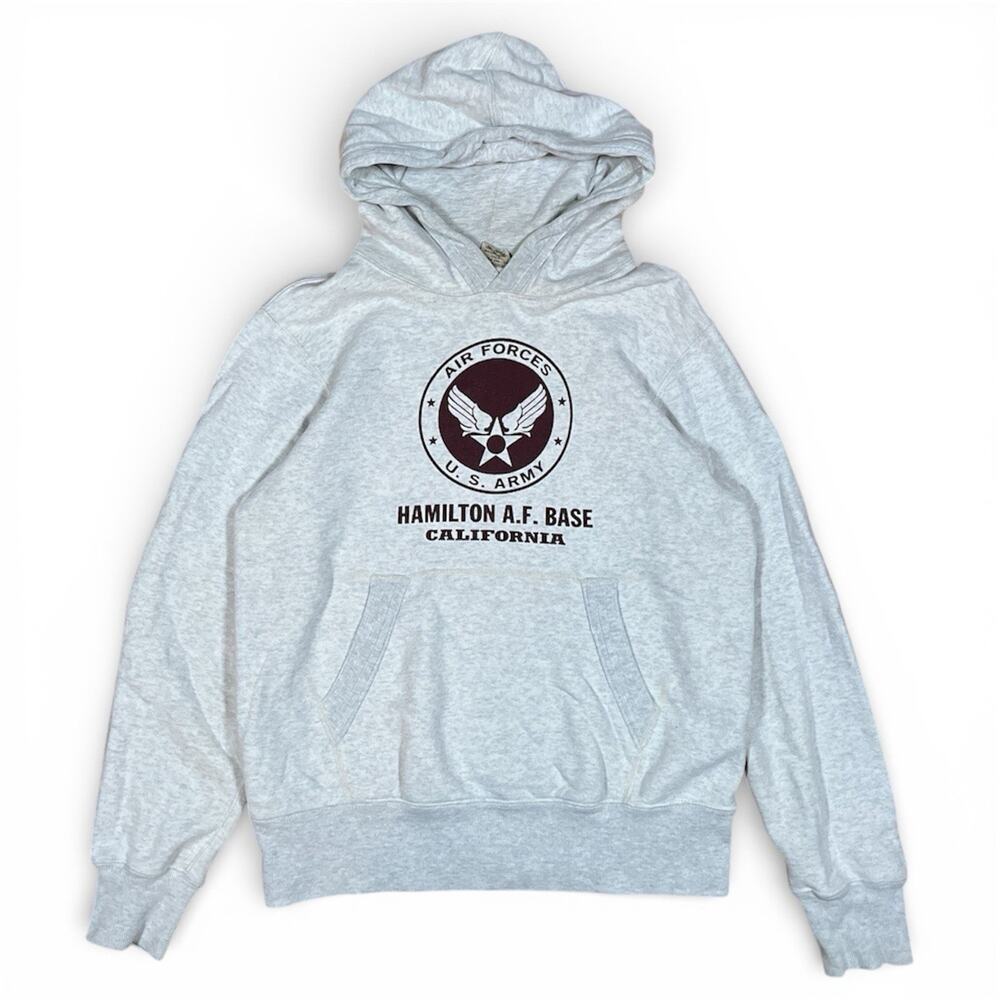 Buzz Rickson's USAF Small Military Style Heather Gray Hoodie Sweatshirt Airforce